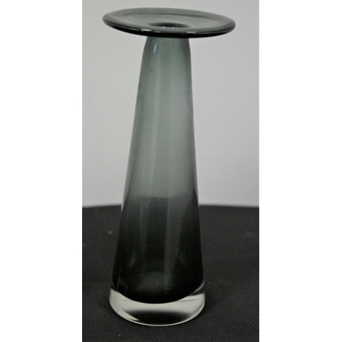 192 - A Pair of Dusted Black Glass Candle Stick Holders