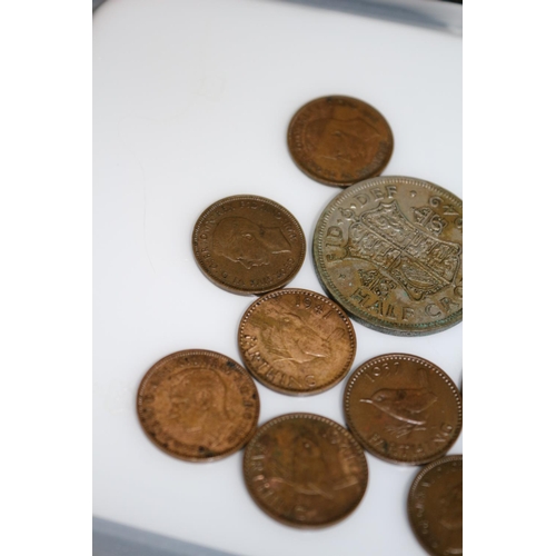 194 - A Small Assortment of Coins Including Farthings