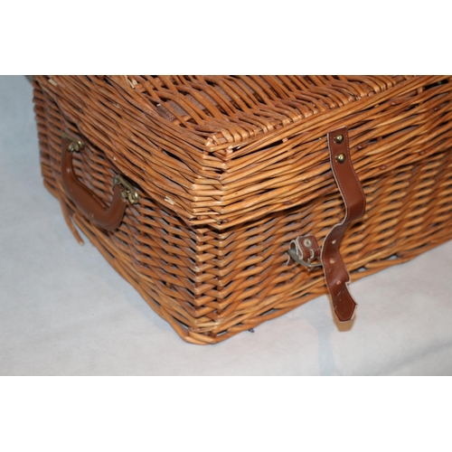 207 - Nice Sized Wicker Basket with Carry Handles