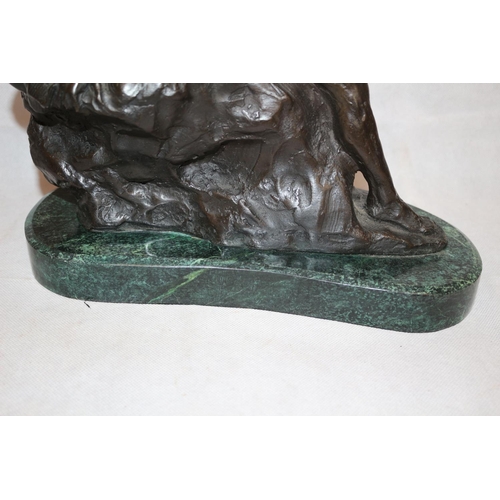 1 - Lovely Bronze Sculpture of a Naked Lady in a Provocative Pose over a rock. Mounted on a Marble Base.... 