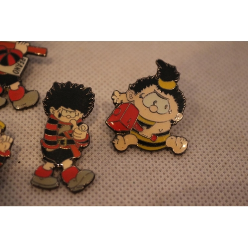 216 - Collectable Dennis The Menace Pin Badges.