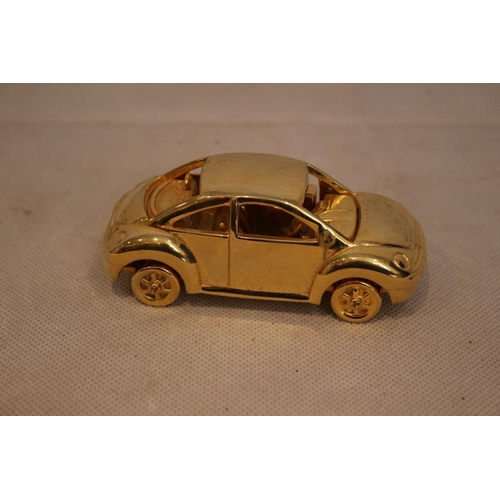 217 - Volkswagen Beetle Brass Model Clock