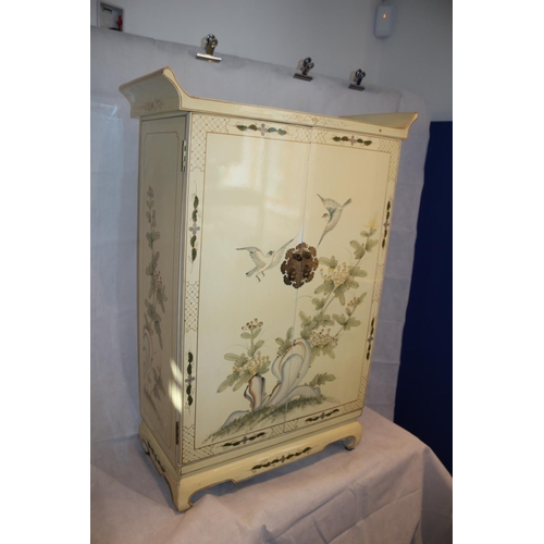 223 - Decorative Cream, (rarer colour), Chinese Lacquered Cabinet