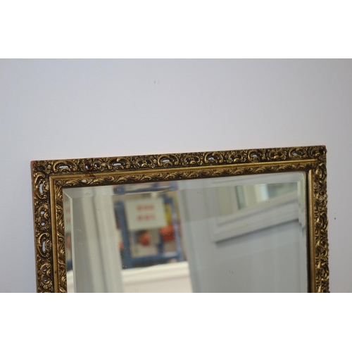 225 - A Heavy Gold Gilded Bevelled Edge Glass Mirror.