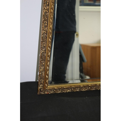 225 - A Heavy Gold Gilded Bevelled Edge Glass Mirror.