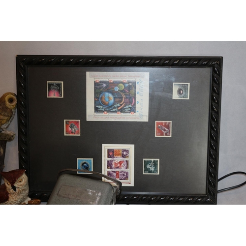 266 - An Eclectic Lot including Vintage Boxed Cowley Level, Framed and Glazed Collection of Russian Stamps... 