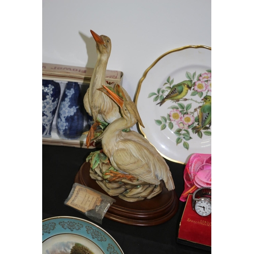 286 - A Large Selection of Eclectic Items Including Beautiful Vintage  Capodimonte Pair of Herons Figurine... 