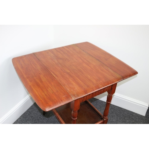 297 - 1940/50's Butlers Trolley On Casters with Plate shelf, Drawer and Fold Down Leaves