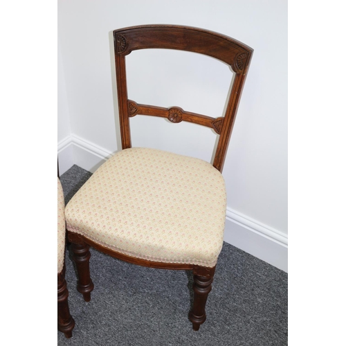 308 - Two Wooden Hall Chairs with Carved motif Backs and Turn Front Legs. One needs back tightening