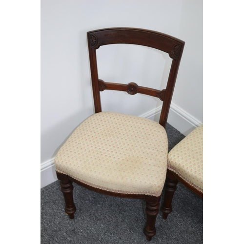 308 - Two Wooden Hall Chairs with Carved motif Backs and Turn Front Legs. One needs back tightening