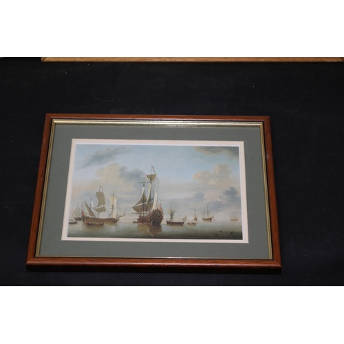 322 - 3 Framed and Glazed Prints with a Nautical Scene