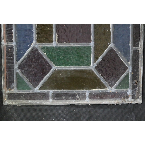 335 - 4 Old Possibly Victorian Lead Stain Glass Windows 2 pieces of Glass have cracks