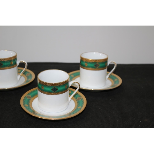 337 - 5 Highly Decorative Japanese Horselane Fine Porcelain Hand Painted with 24ct Gold Plates, Cups and S... 