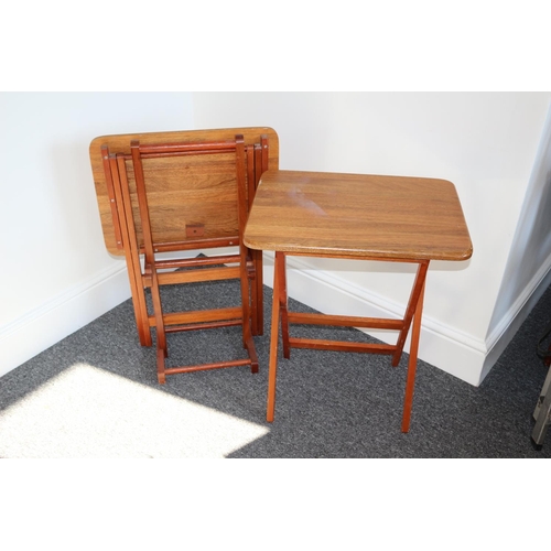 353 - A Pair of Vintage Folding Tables with Table Hanger