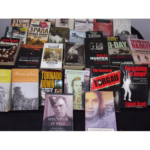 524 - A Quanity of Books reflecting War Including Books on The Holocaust