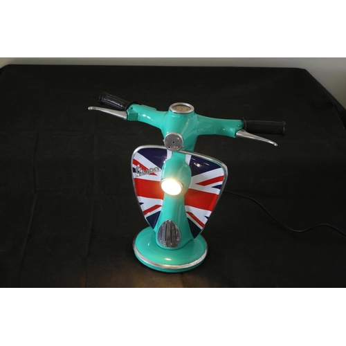 223 - Vespa  Scooter Working Table Lamp with Union Jack to Front