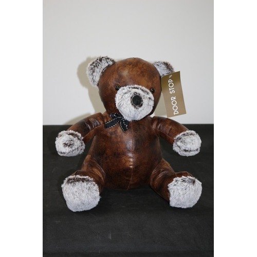 232 - New Faux Leather Cute  Bear Door Stop