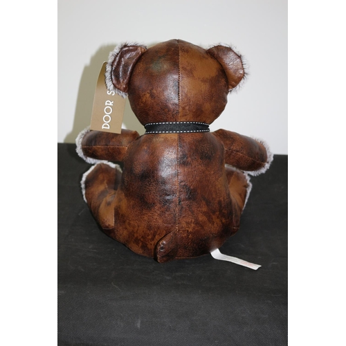 232 - New Faux Leather Cute  Bear Door Stop