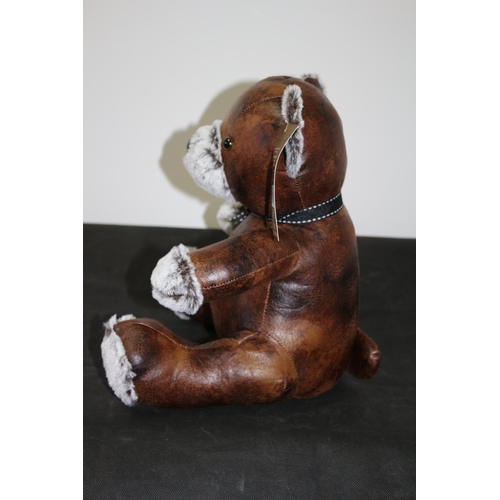 232 - New Faux Leather Cute  Bear Door Stop