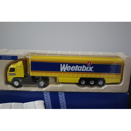 234 - 3 Boxed Corgi Model Weetabix Trucks , The Smallest is a vintage Truck