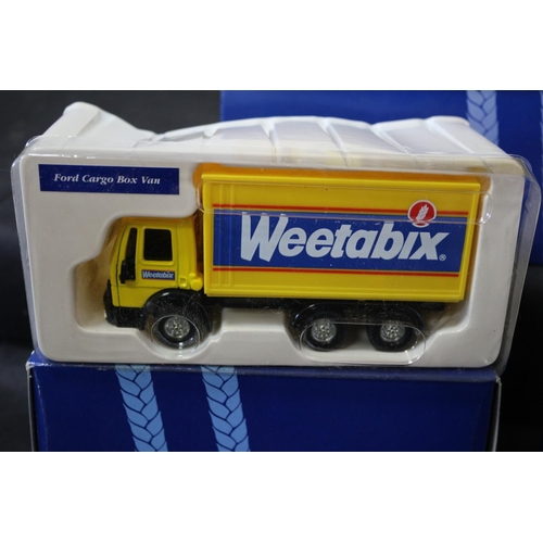 234 - 3 Boxed Corgi Model Weetabix Trucks , The Smallest is a vintage Truck