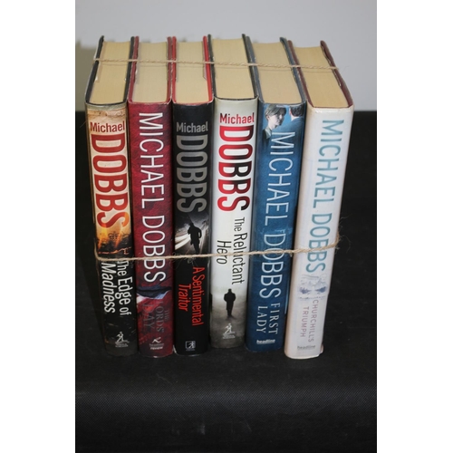 238 - 6 Michael Dobbs Hardback Books