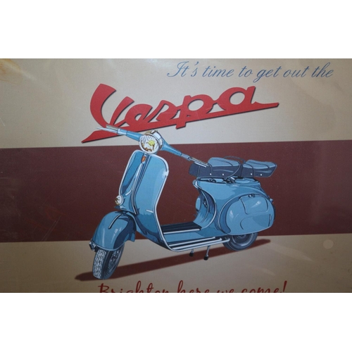 240 - Metal Vespa - 'Brighton Here we Come' Sign 30cm x 20cm