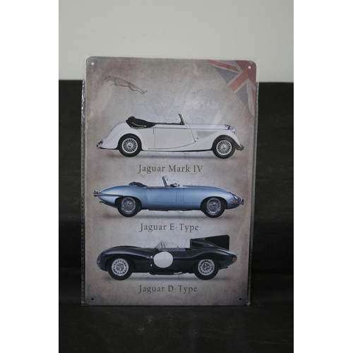 241 - Metal Jaguar Sign of Vintage Iconic Cars 30cm x 20cms