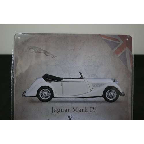 241 - Metal Jaguar Sign of Vintage Iconic Cars 30cm x 20cms