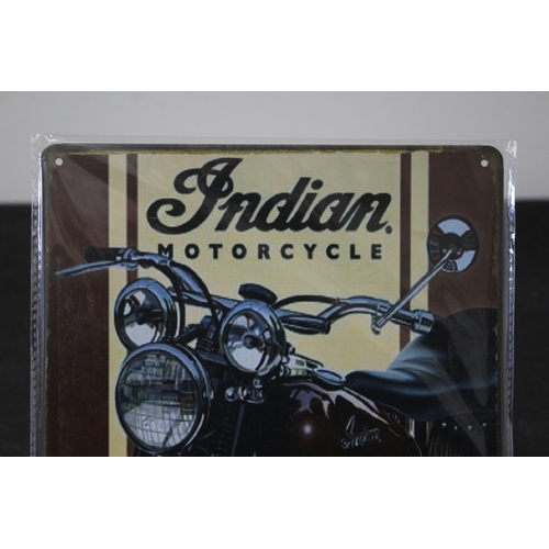 245 - Metal Indian Motorcycle Sign 30cm x 20cm