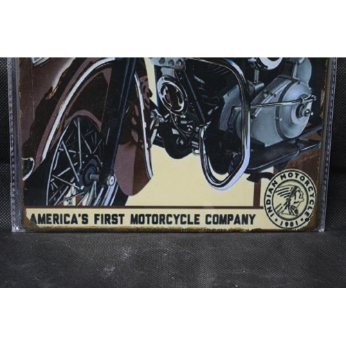 245 - Metal Indian Motorcycle Sign 30cm x 20cm