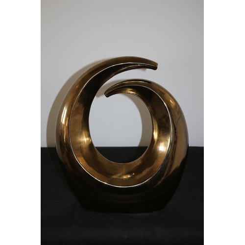 269 - Interesting Swirl Sculpture with a Bronze Smoked Tint. Believed to be Ceramic 35CM High