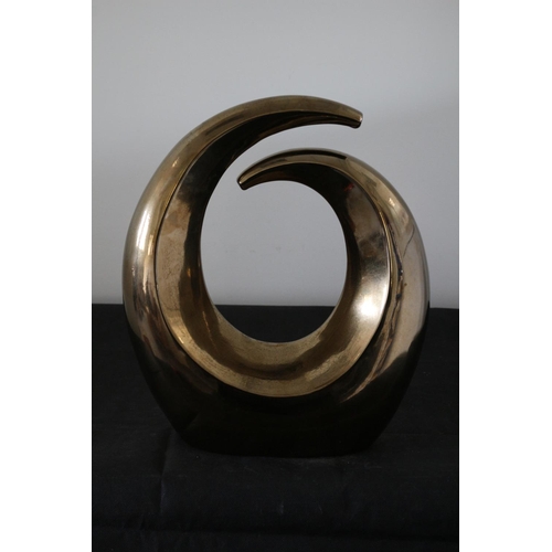 269 - Interesting Swirl Sculpture with a Bronze Smoked Tint. Believed to be Ceramic 35CM High