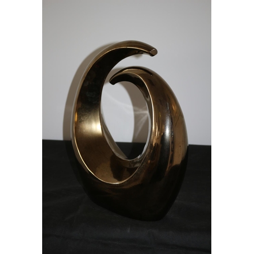 269 - Interesting Swirl Sculpture with a Bronze Smoked Tint. Believed to be Ceramic 35CM High