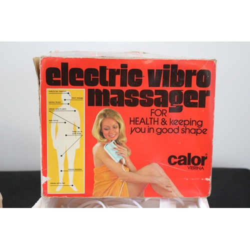 272 - An Original Boxed Retro Hair Dryer Stand and Original Boxed Retro Vibro Massager