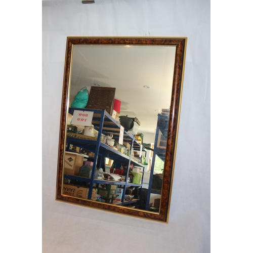 283 - Large Mirror in Walnut Effect Frame 102cm x 70 cm