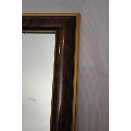 283 - Large Mirror in Walnut Effect Frame 102cm x 70 cm