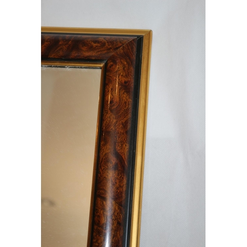 283 - Large Mirror in Walnut Effect Frame 102cm x 70 cm