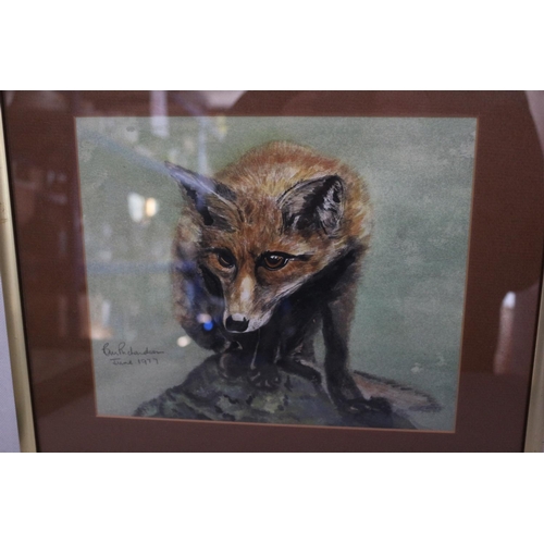 292 - 2 Framed And Glassed Watercolour Paintings One Titled The Night Hunter by Kay Curtis The Other Of A ... 