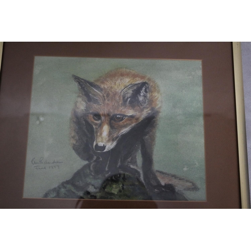 292 - 2 Framed And Glassed Watercolour Paintings One Titled The Night Hunter by Kay Curtis The Other Of A ... 