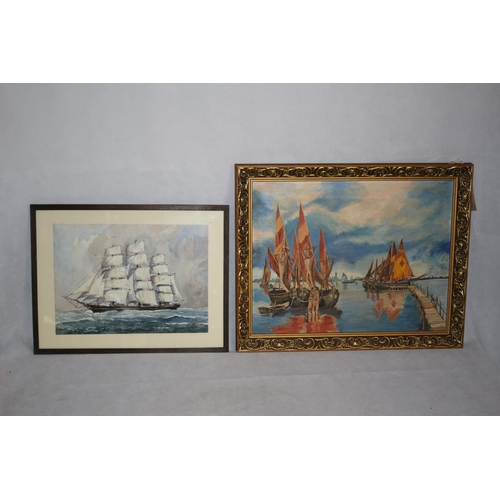 293 - 2 Paintings Of Nautical Theme. One Oil on Board The Other A Watercolour