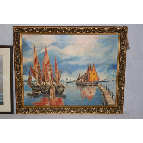 293 - 2 Paintings Of Nautical Theme. One Oil on Board The Other A Watercolour