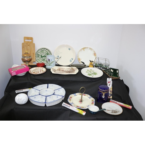 341 - An Eclectic Mix of Assorted Items Including Flatware, Lazy Susan, Plates by Alfred Meakin and a Mani... 