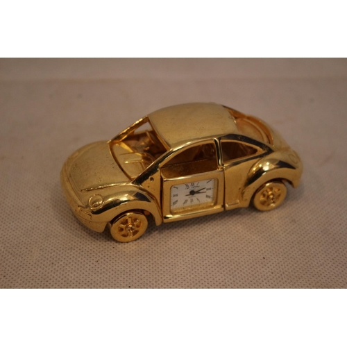 354 - Volkswagen Beetle Brass Model Clock