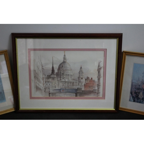 383 - 4 Framed and Glazed Prints of London Landmarks