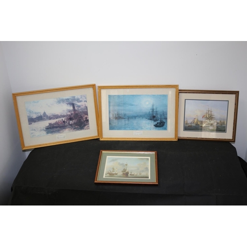 390 - 3 Framed and Glazed Prints with a Nautical Scene