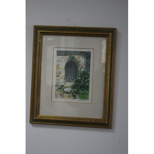 394 - A Framed and Glazed Limited Edition Print 69/550 Titled Door Scotney Castle