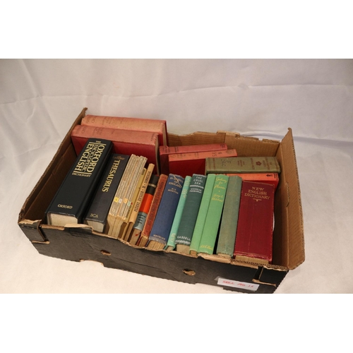 407 - Box of vintage books including Dictionary, Thesaurus, Latin Poets and more