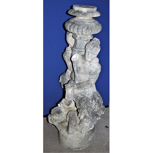 432 - Very large and heavy Vintage concrete garden statue, approximately 4ft tall. Figure features childre... 