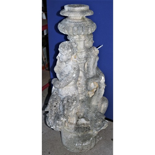 432 - Very large and heavy Vintage concrete garden statue, approximately 4ft tall. Figure features childre... 